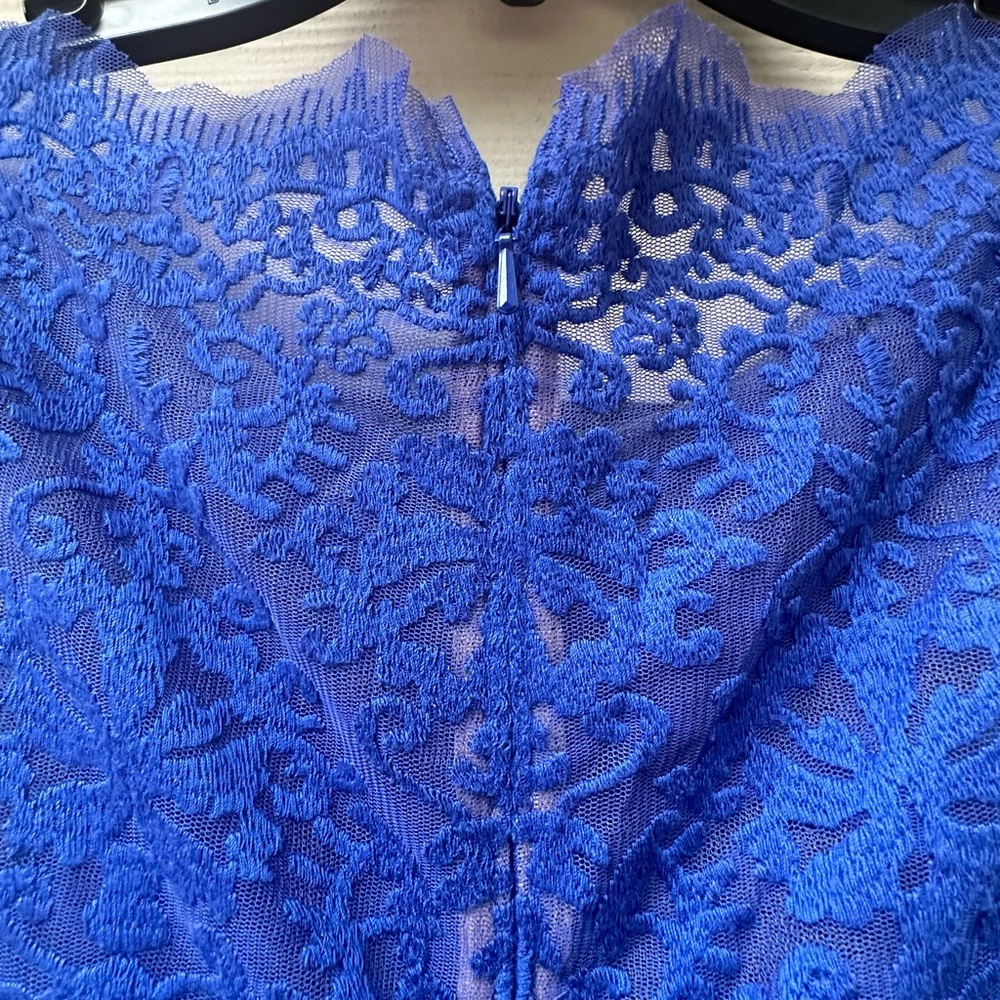 Tadashi Shoji Royal Blue Detailed Cocktail Dress - Picture 9 of 12